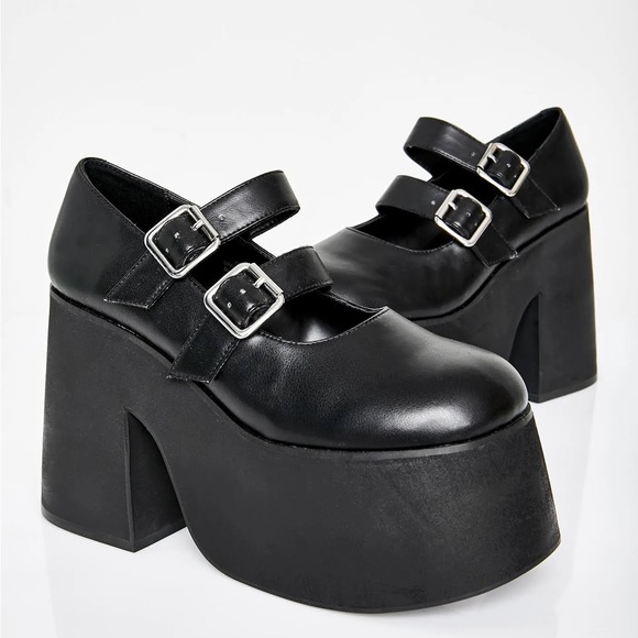 dELiA*s Shoes - dELiA*s by Dolls Kill talk Of The Town black extreme platform Mary Janes women 8